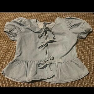 Denim Puff Sleeve Top